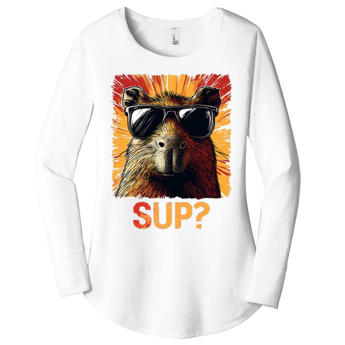 Funny Graphic Teens Capybara Women's Perfect Tri Tunic Long Sleeve Shirt