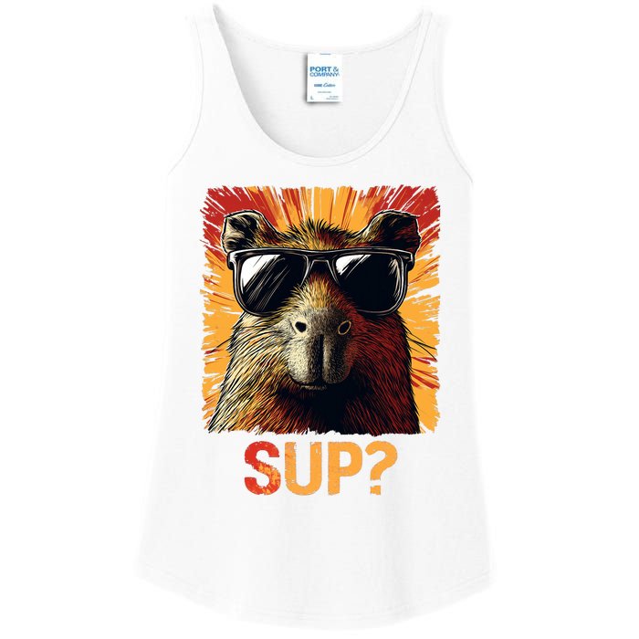 Funny Graphic Teens Capybara Ladies Essential Tank