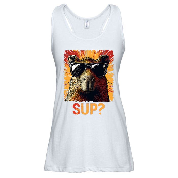 Funny Graphic Teens Capybara Ladies Essential Flowy Tank