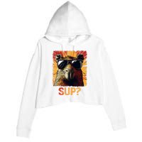 Funny Graphic Teens Capybara Crop Fleece Hoodie