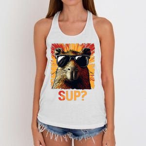 Funny Graphic Teens Capybara Women's Knotted Racerback Tank