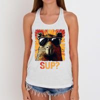 Funny Graphic Teens Capybara Women's Knotted Racerback Tank