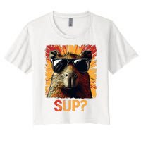 Funny Graphic Teens Capybara Women's Crop Top Tee