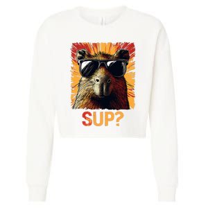 Funny Graphic Teens Capybara Cropped Pullover Crew