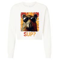 Funny Graphic Teens Capybara Cropped Pullover Crew