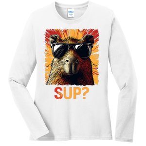 Funny Graphic Teens Capybara Ladies Long Sleeve Shirt