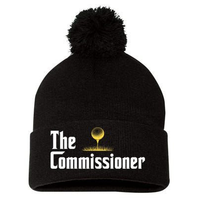 Funny Golfer The Commissioner Golf League Golfing Pom Pom 12in Knit Beanie