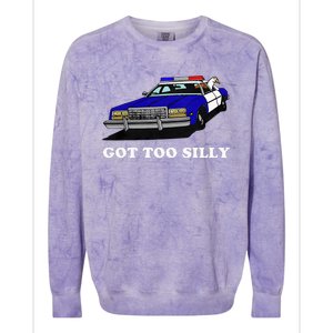 Funny Got Too Silly Goose Colorblast Crewneck Sweatshirt