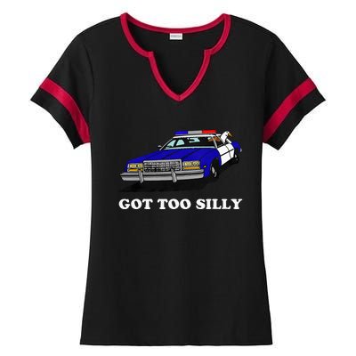 Funny Got Too Silly Goose Ladies Halftime Notch Neck Tee