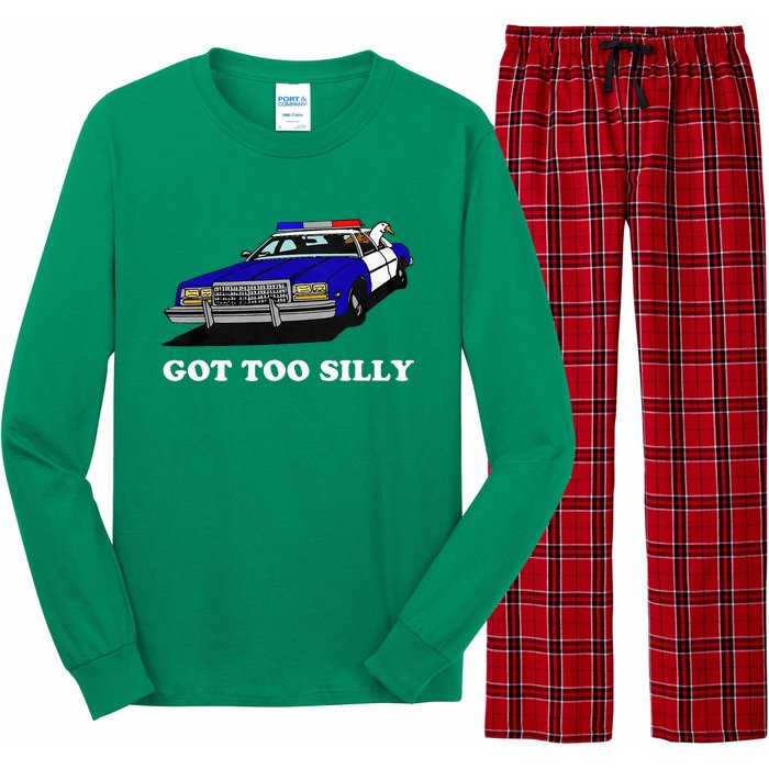 Funny Got Too Silly Goose Long Sleeve Pajama Set