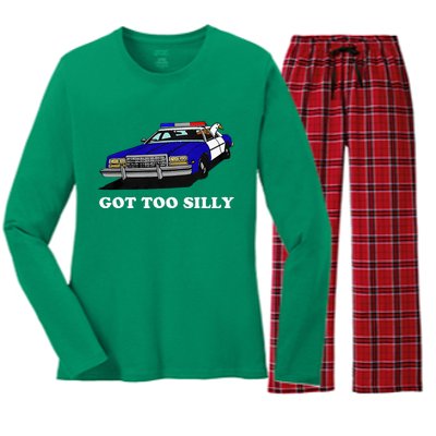 Funny Got Too Silly Goose Women's Long Sleeve Flannel Pajama Set 