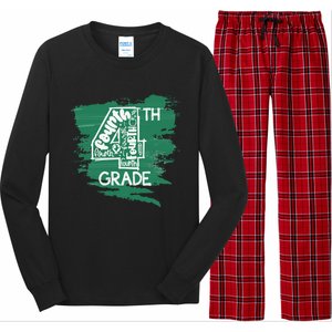 Fourth Grade Typography Teacher First Day Of School Long Sleeve Long Sleeve Pajama Set