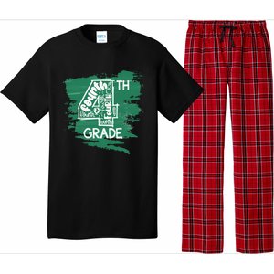 Fourth Grade Typography Teacher First Day Of School Long Sleeve Pajama Set