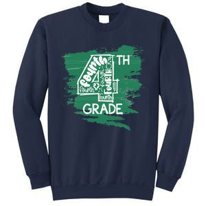 Fourth Grade Typography Teacher First Day Of School Long Sleeve Sweatshirt