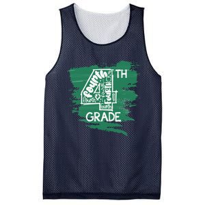 Fourth Grade Typography Teacher First Day Of School Long Sleeve Mesh Reversible Basketball Jersey Tank