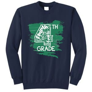 Fourth Grade Typography Teacher First Day Of School Long Sleeve Tall Sweatshirt