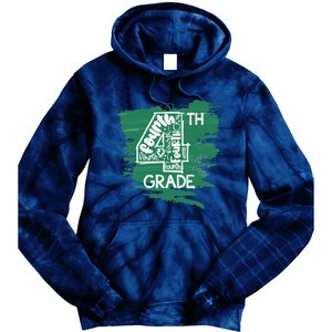 Fourth Grade Typography Teacher First Day Of School Long Sleeve Tie Dye Hoodie