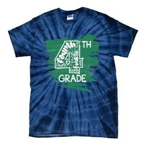 Fourth Grade Typography Teacher First Day Of School Long Sleeve Tie-Dye T-Shirt