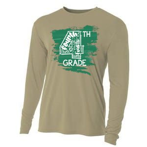 Fourth Grade Typography Teacher First Day Of School Long Sleeve Cooling Performance Long Sleeve Crew