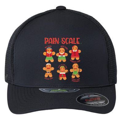 Funny Gingerbread Trauma Nurse Christmas Pain Scale Flexfit Unipanel Trucker Cap
