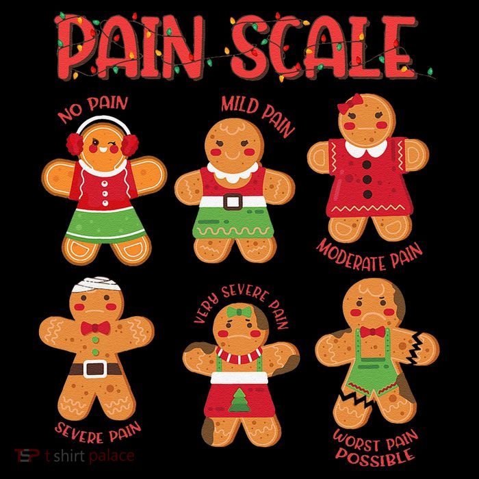 Funny Gingerbread Trauma Nurse Christmas Pain Scale Tall T-Shirt