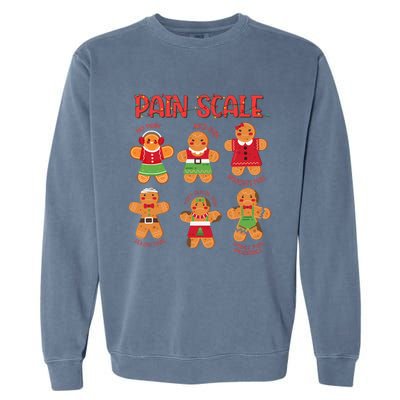 Funny Gingerbread Trauma Nurse Christmas Pain Scale Garment-Dyed Sweatshirt