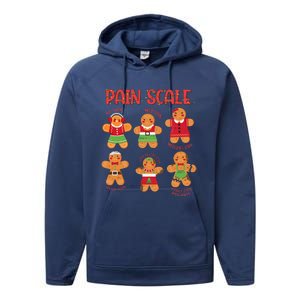 Funny Gingerbread Trauma Nurse Christmas Pain Scale Performance Fleece Hoodie