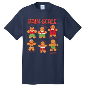 Funny Gingerbread Trauma Nurse Christmas Pain Scale Tall T-Shirt