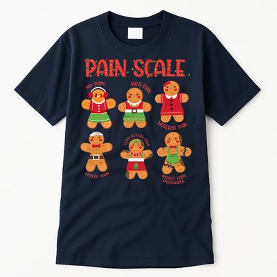 Funny Gingerbread Trauma Nurse Christmas Pain Scale Tall T-Shirt