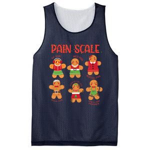 Funny Gingerbread Trauma Nurse Christmas Pain Scale Mesh Reversible Basketball Jersey Tank