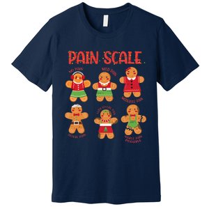 Funny Gingerbread Trauma Nurse Christmas Pain Scale Premium T-Shirt