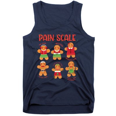 Funny Gingerbread Trauma Nurse Christmas Pain Scale Tank Top