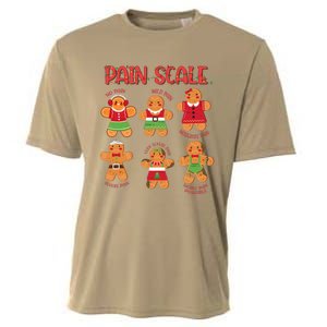 Funny Gingerbread Trauma Nurse Christmas Pain Scale Cooling Performance Crew T-Shirt