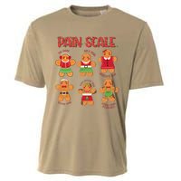 Funny Gingerbread Trauma Nurse Christmas Pain Scale Cooling Performance Crew T-Shirt