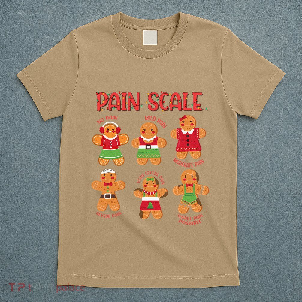 Funny Gingerbread Trauma Nurse Christmas Pain Scale T-Shirt