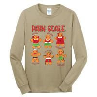 Funny Gingerbread Trauma Nurse Christmas Pain Scale Tall Long Sleeve T-Shirt