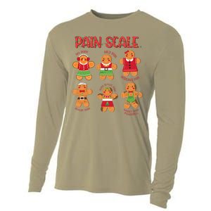 Funny Gingerbread Trauma Nurse Christmas Pain Scale Cooling Performance Long Sleeve Crew