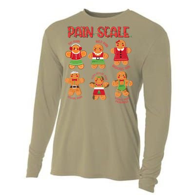 Funny Gingerbread Trauma Nurse Christmas Pain Scale Cooling Performance Long Sleeve Crew