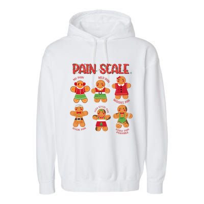 Funny Gingerbread Trauma Nurse Christmas Pain Scale Garment-Dyed Fleece Hoodie