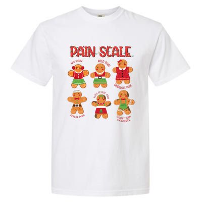 Funny Gingerbread Trauma Nurse Christmas Pain Scale Garment-Dyed Heavyweight T-Shirt