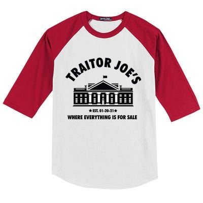 Funny Gift Traitor Joes Est 01 20 21 Gift Kids Colorblock Raglan Jersey