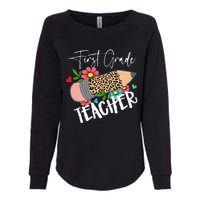 First Grade Teacher Leopard Pencil 1st Grade  Teacher Womens California Wash Sweatshirt