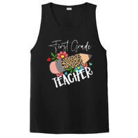 First Grade Teacher Leopard Pencil 1st Grade  Teacher PosiCharge Competitor Tank