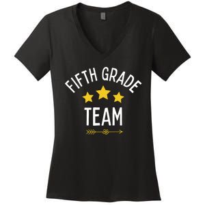 Fifth Grade Team Star Women's V-Neck T-Shirt