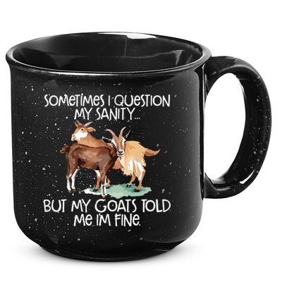 Funny Goat Tee For Crazy People Who Speak With Goats 15oz Campfire Ceramic Mug