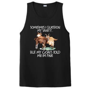 Funny Goat Tee For Crazy People Who Speak With Goats PosiCharge Competitor Tank