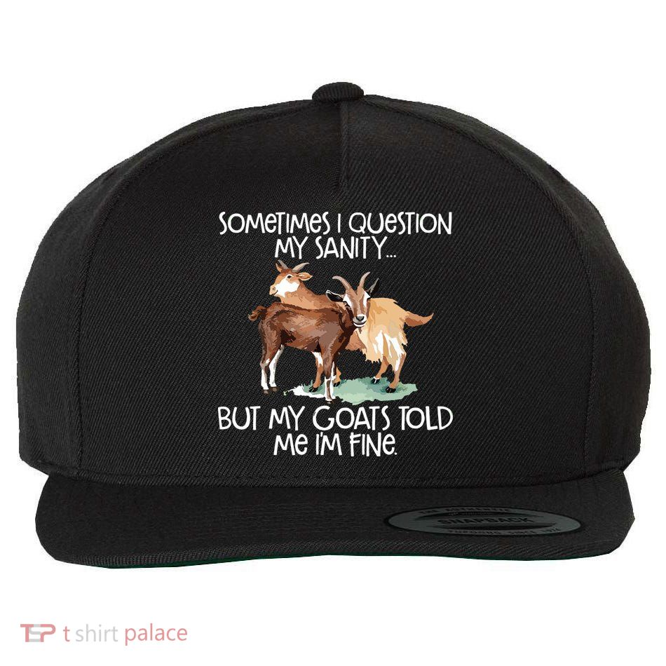 Funny Goat Tee For Crazy People Who Speak With Goats Wool Snapback Cap