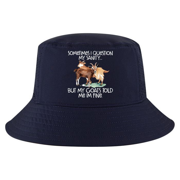 Funny Goat Tee For Crazy People Who Speak With Goats Cool Comfort Performance Bucket Hat