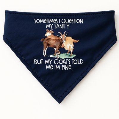 Funny Goat Tee For Crazy People Who Speak With Goats USA-Made Doggie Bandana