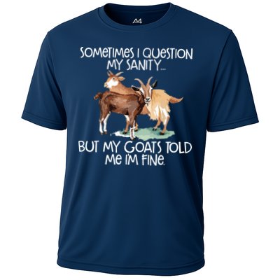 Funny Goat Tee For Crazy People Who Speak With Goats Performance Shirt